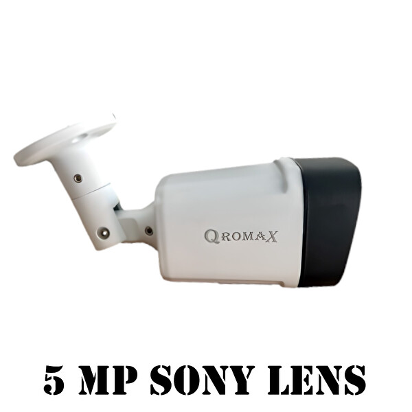 Qromax 7 Kamera Araç İnsan Yüz Hareket Algılayan 36 IR Led 5MP Sony Lensli 1080P Metal Kasa Güvenlik Kamerası Seti 5236-9008-07