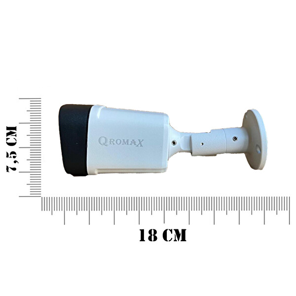 Qromax 7 Kamera Araç İnsan Yüz Hareket Algılayan 36 IR Led 5MP Sony Lensli 1080P Metal Kasa Güvenlik Kamerası Seti 5236-9008-07