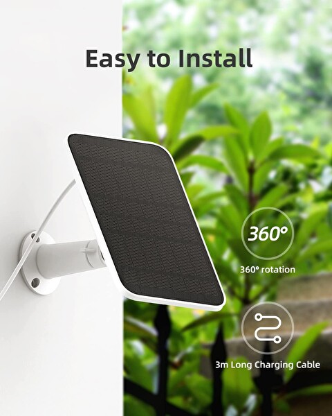 Noorio Kablosuz Güvenlik Kamerası İçin Taşınabilir Güneş Paneli