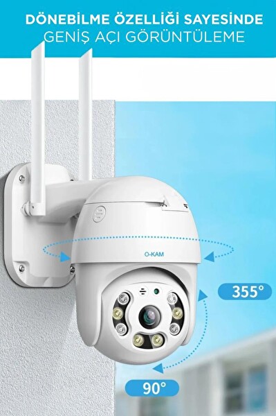 Torima CMR-12 360 Derece Görüş Hareketli Wi-Fi Akıllı Beyaz IP Güvenlik Kamerası