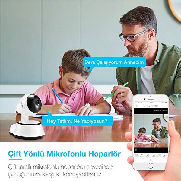 Ally 1080P HD Gece Görüşlü Hareket Sensörlü Wi-Fi Güvenlik Kamerası