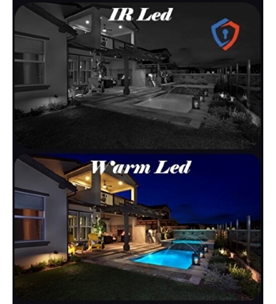 Qromax 2 Kameralı IP Set - Yapay Zeka Özellikli Gece Renkli Gösteren Sesli 6 Warm Ledli 4K FHD IP Güvenlik Kamerası Seti 4386WS