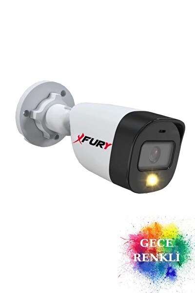Fury 5 Kameralı 1080P 2 MP Görüntü Gece Renkli Full HD Ultra LED Gece Renkli Güvenlik Kamerası Seti 1 TB