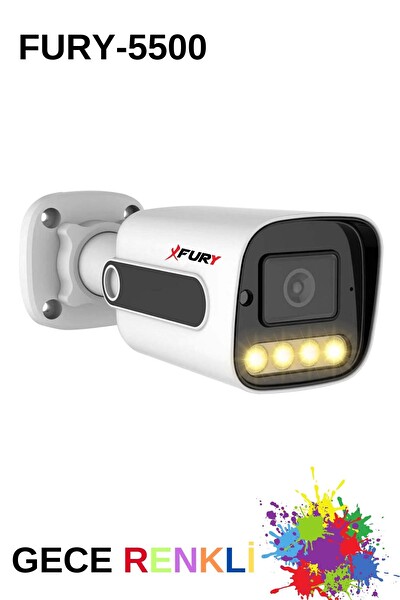 Fury 5 Kamera 1080P Görüntü Gece Renkli Full HD 4xUltra Led Gece Renkli Güvenlik Kamera Seti 320 GB