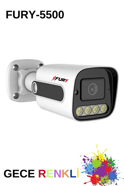 Fury 5 Kamera 1080P Görüntü Gece Renkli Full HD 4xUltra Led Gece Renkli Güvenlik Kamera Seti 320 GB