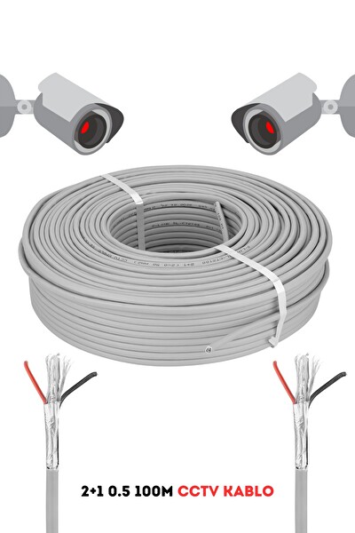 Fury 2+1 0.5 MM 100 Metre CCTV Kablo Güvenlik Kamera Kablosu