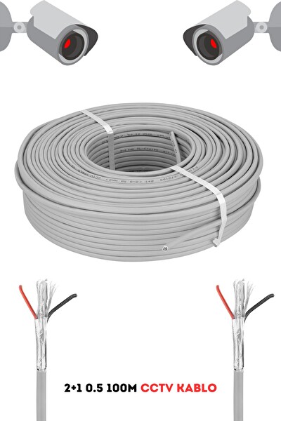 Fury 2+1 0.5 MM 100 Metre CCTV Kablo Güvenlik Kamera Kablosu