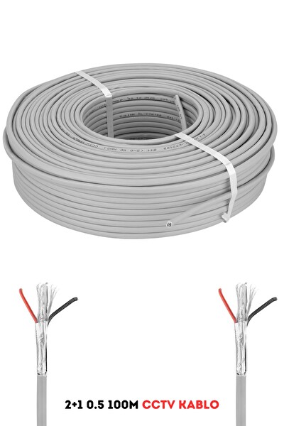 Fury 2+1 0.5 MM 100 Metre CCTV Kablo Güvenlik Kamera Kablosu