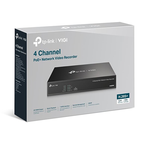 INKOVIDEO NVR-4K-4P – 4-Kanal Netzwerkvideorecorder Mit PoE Für Überwachungskameras