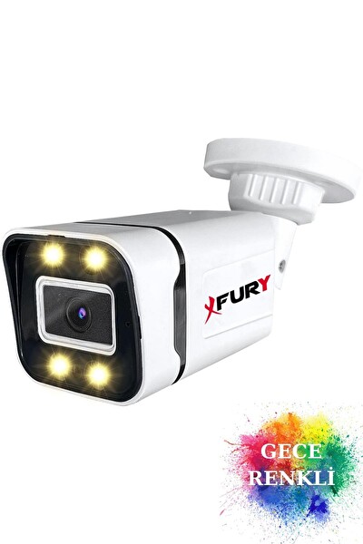 Fury 2 Kameralı 1080P Görüntü Gece Renkli Full HD 4 x Ultra LED Gece Renkli Güvenlik Kamerası Seti 320 GB