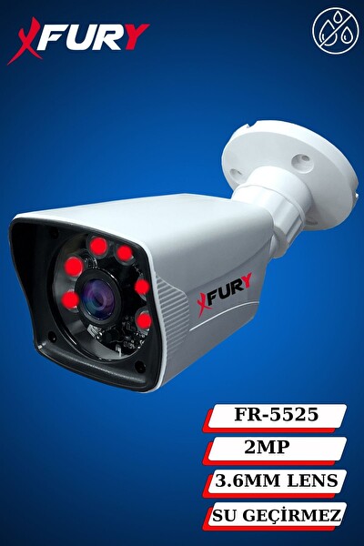 Fury 2 Kameralı 2 MP Full HD Görüntü 6 Atom LED Gece Görüşlü Dış Mekan Güvenlik Kamerası Seti 1 TB