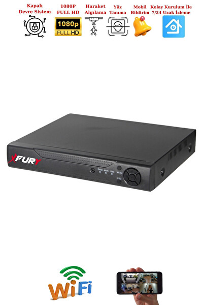Fury 1 Kameralı 5 MP Lens 2 MP Görüntü Gece Renkli Full Hd Ultra Led Akıllı Güvenlik Kamerası Seti 320 GB