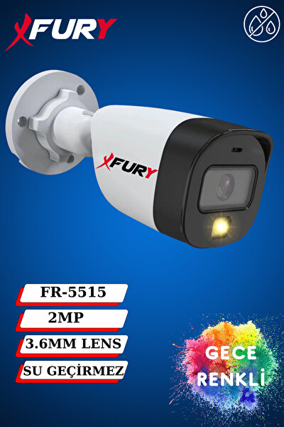 Fury 1 Kameralı 5 MP Lens 2 MP Görüntü Gece Renkli Full Hd Ultra Led Akıllı Güvenlik Kamerası Seti 320 GB