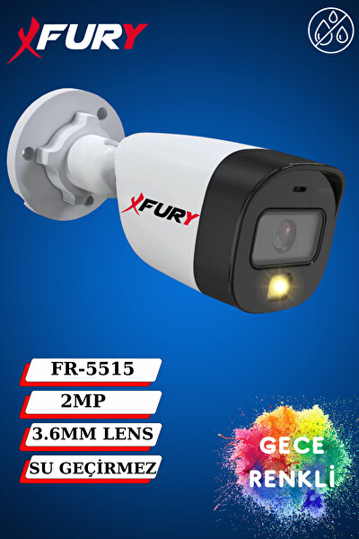 Fury 8 Kameralı 5 MP Lens 2 MP Görüntü Gece Renkli Full HD Ultra LED Akıllı Güvenlik Kamerası Seti 500 GB