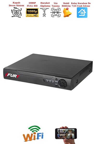 Fury 1 Kameralı 2MP Full HD Görüntü 6 Atom LED Gece Görüşlü Dış Mekan Güvenlik Kamerası Seti 500 GB