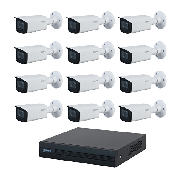 Dahua 12 Kameralı 2 MP Motorize IP Güvenlik Kamera Seti