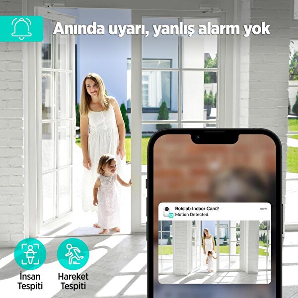 Botslab 360+ C211 2K Pro Wi-Fi 360° Akıllı Güvenlik Kamerası Bebek Monitörü Evcil Hayvan Kamerası İç Mekan Kamerası IP Kamera