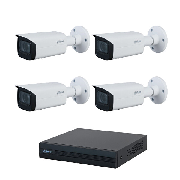 Dahua 4 Kameralı 2 MP Motorize IP Güvenlik Kamera Seti