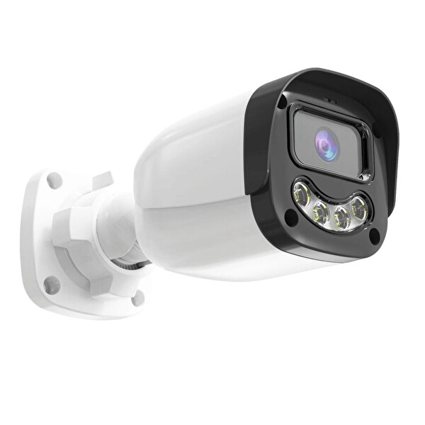 Bises 6'lı Araç Yüz ve İnsan Tanımalı Hareket Algılayan 5 MP Lens 4 Warm Led Gece Renkli Gösteren Güvenlik Kamera Seti BS2304W