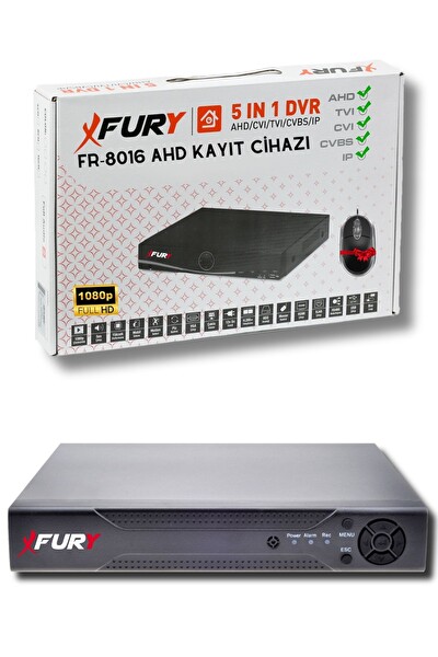 Fury 16 Kameralı Set FHD Gece Renkli Görüş-Cepten İzle-Su Geçirmez Güvenlik Kamerası Seti 1TB