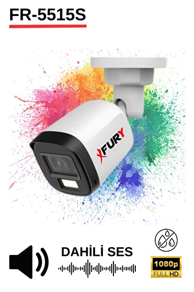 Fury 2 Kamera Sesli Gece Renkli Güvenlik Kamerası FHD-Su Geçirmez Güvenlik Kamerası Seti 1TB