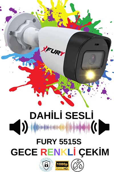 Fury 16'lı Sesli Gece Renkli Görüş Güvenlik Kamerası Su Geçirmez Güvenlik Kamerası Seti 320GB
