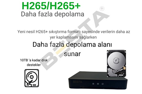 Arna 2 MP 1080P 4 Kameralı Dış Mekan AHD Güvenlik Seti 500 GB HDD Dahil - ST24500