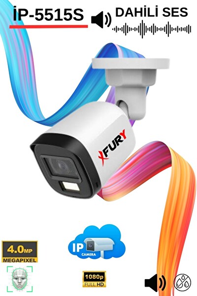 Fury 2 Kameralı Sesli 4mp Gece Renkli Su Geçirmez IP Güvenlik Kamera Seti IP5515S 1TB