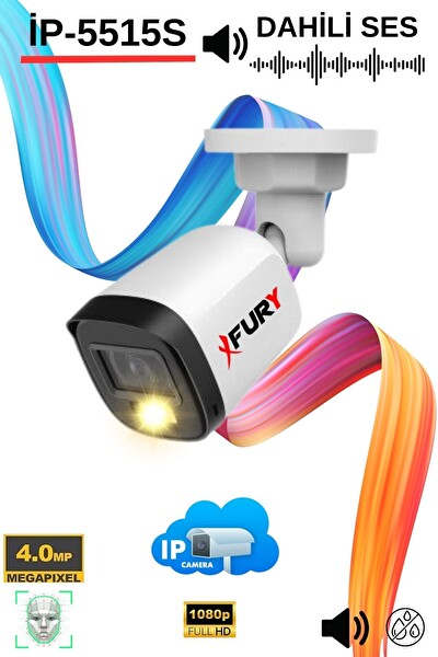 Fury 5 Kameralı Sesli 4 MP Gece Renkli Su Geçirmez IP5515S 250 GB IP Güvenlik Kamera Seti