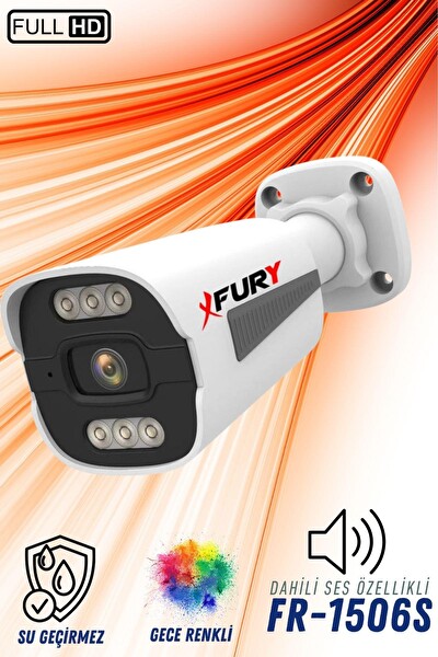 Fury 2 Kameralı Sesli 6 Warm Led Gece Renkli Görüş Su Geçirmez Güvenlik Kamerası Seti 500GB