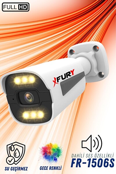 Fury 2 Kameralı Sesli 6 Warm Led Gece Renkli Görüş Su Geçirmez Güvenlik Kamerası Seti 1TB