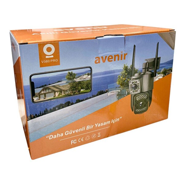 Avenir AV-M07W 2 Kameralı 4MP WiFi Gece Görüşlü İnsan Algılama Onvif Kamera