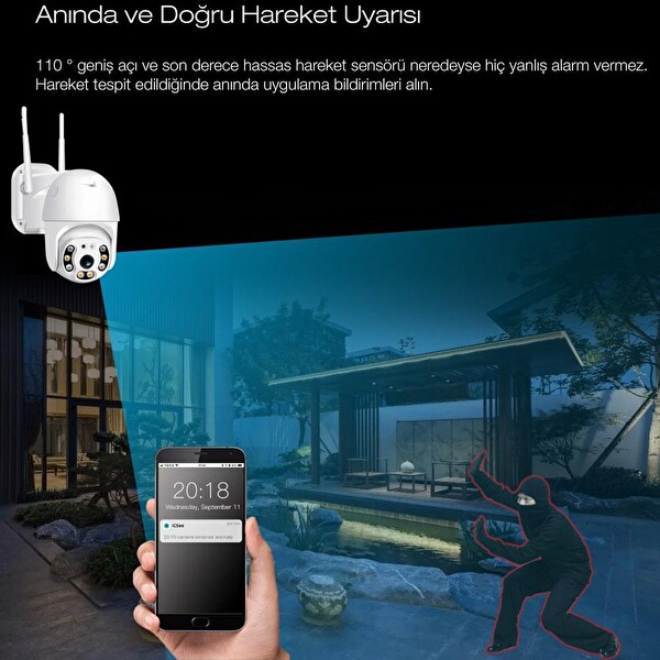 ZHL Tools PTZ 1080P Dış Mekan Hareketli IP Kamera