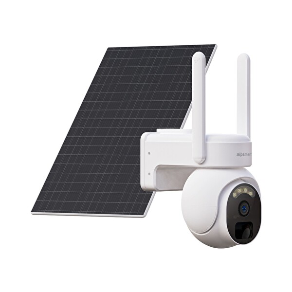Alpsmart 4G Solar-Güneş Enerjili 4MP WiFi 4MM Lens 128 GB Hafıza Gece Görüşlü Dış Ortam Motorize Güvenlik Kamerası AS660128GB