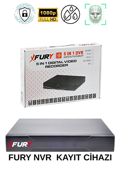 Fury 8 Kameralı Sesli 4mp Gece Renkli Su Geçirmez 5515S IP Güvenlik Kamera Seti 500GB