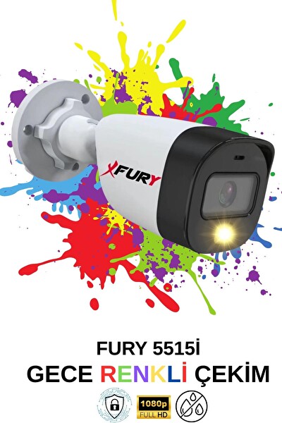 Fury 5 Kameralı Sesli 4mp Gece Renkli Su Geçirmez IP Güvenlik Kamera Seti 5515S 320GB