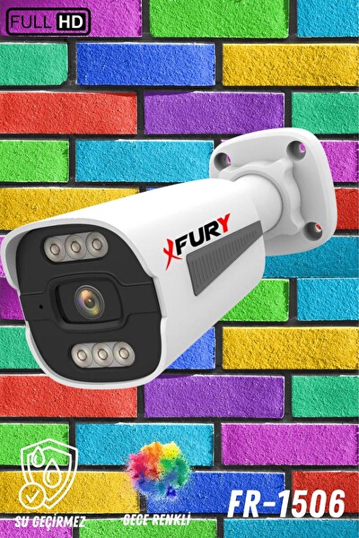 Fury 6 Kameralı 6 Warm Led Gece Renkli Görüş-Cepten İzle-Su Geçirmez Güvenlik Kamera Seti 1TB