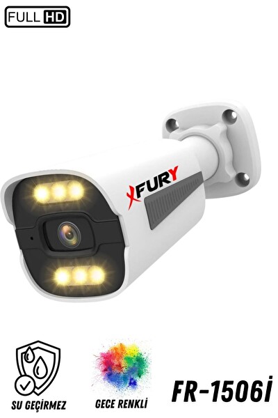 Fury 5 Kameralı 4 MP Gece Renkli Su Geçirmez IP Güvenlik Kamerası Seti 1506 1TB