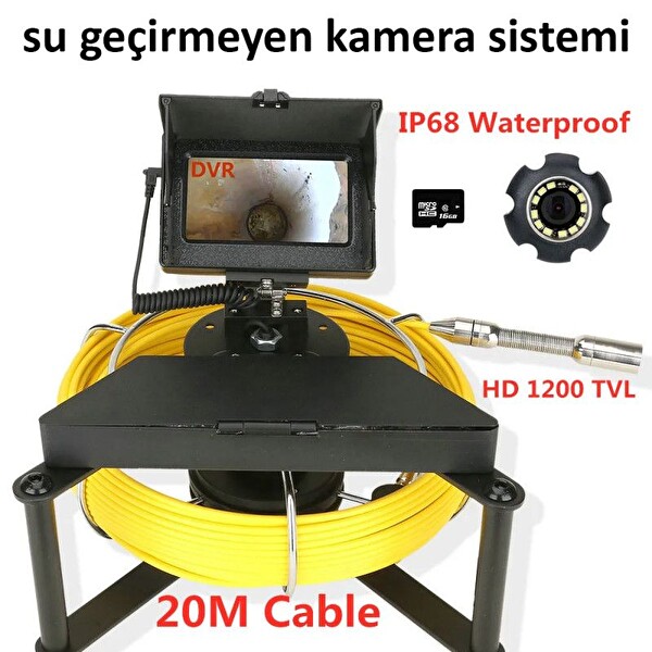 Yoosee Bataryalı 20 M Sarı Sert Kablolu 23 MM Pis Su Kamerası