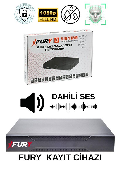 Fury 3 Kameralı Sesli Gece Renkli Görüş Güvenlik Kamerası Su Geçirmez Güvenlik Kamerası Seti 5590s 320GB