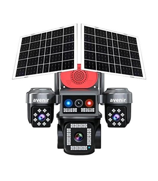 Avenir AV-S445 8MP 4 Kameralı Solar PTZ 4G Sim Kartlı Kamera