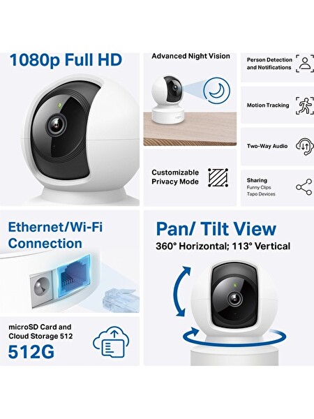 TP-Link Tapo C202 Pan-Tilt Home Security Wi-Fi Kamera
