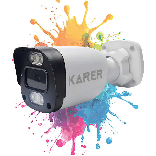 Karer Exitcam 9'lu AHD Güvenlik Kamera Seti Gece Renkli 6 WarmLedli Su Geçirmez 2MP Full HD