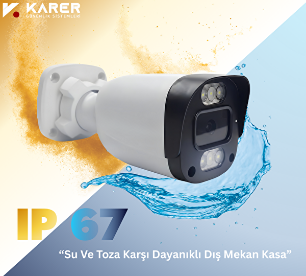 Karer Exitcam 8'li AHD Güvenlik Kamera Seti Gece Renkli 6 WarmLedli Su Geçirmez 2MP Full HD