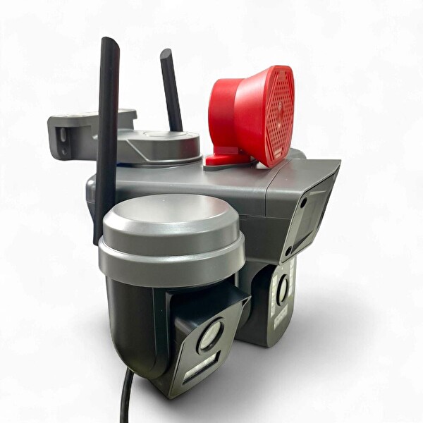 Avenir AV-S308 6MP 3 Kameralı Sirenli Wifi Kamera - Gri