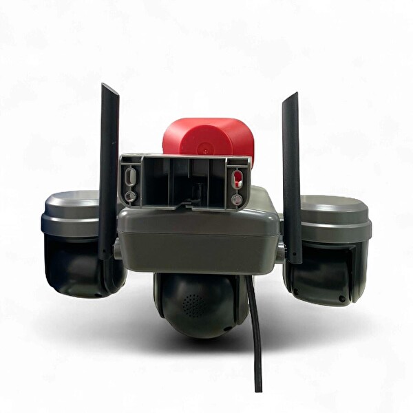 Avenir AV-S308 6MP 3 Kameralı Sirenli Wifi Kamera - Gri