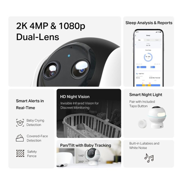 TP-Link Tapo C840 2K 4 MP - 1080p Çift Görüş Çift Lensli IP Bebek Kamerası