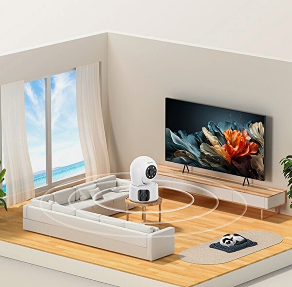 Yesido KM16 Gece Görüşlü Dual Kamera 360° Dönebilen Alarmlı Wifi IP İç Mekan Güvenlik Kamerası