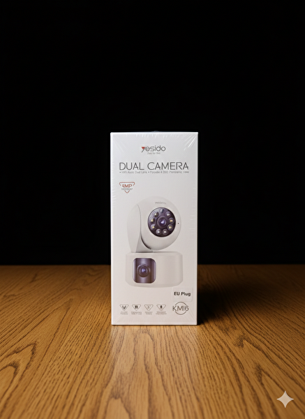 Yesido KM16 Gece Görüşlü Dual Kamera 360° Dönebilen Alarmlı Wifi IP İç Mekan Güvenlik Kamerası