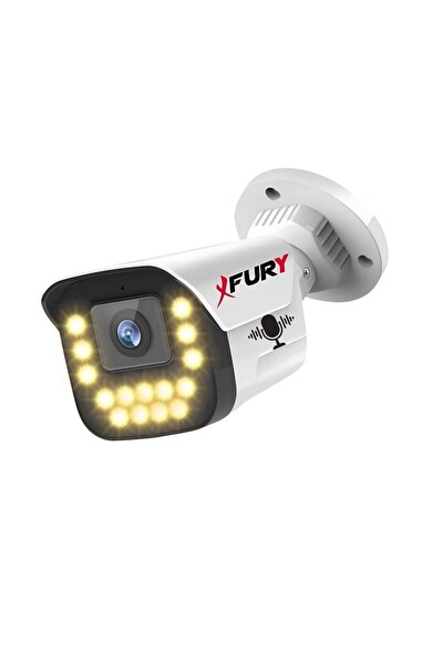 Fury 4'lü Sesli 15 Warm Led Gece Renkli Görüş Su Geçirmez Güvenlik Kamerası Seti 500 GB